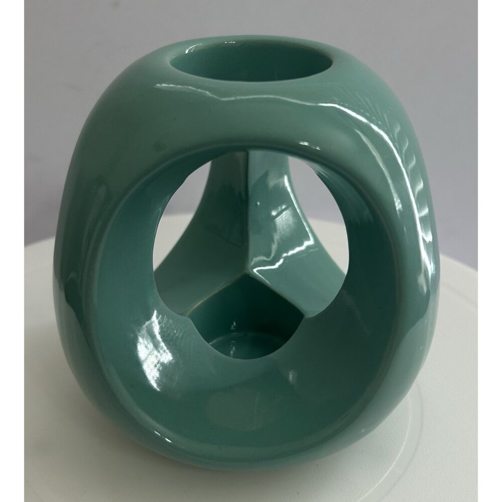 Vintage 99 INTL Lucky Bamboo Turquoise Vase Holder - Vase Not Included - Picture 2 of 8